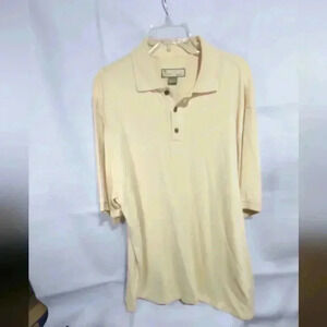 Island Tropics Yellow Silk/Cotton blend Golf Shirt sz Large